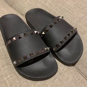 Valentino Rockstud Slide Sandals - Size 39